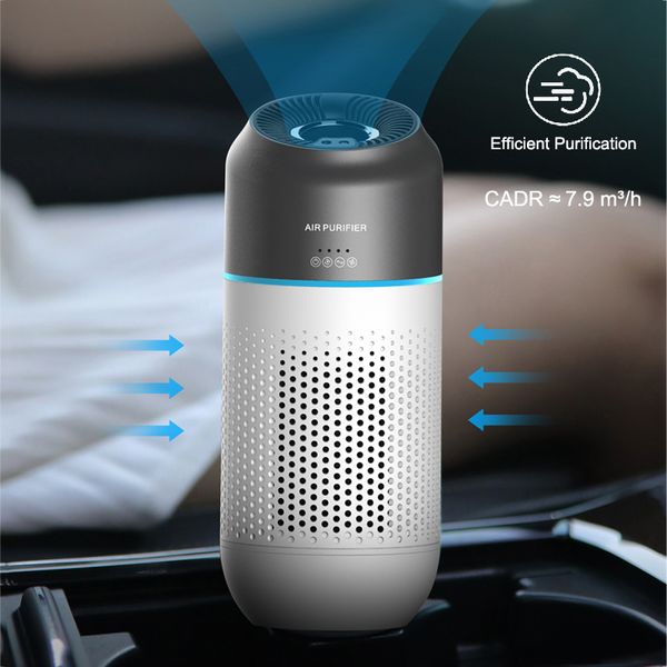 

gesture sensing h13 portable air purifier hepa for car usb air cleaner purification activated carbon filter purificador de aire