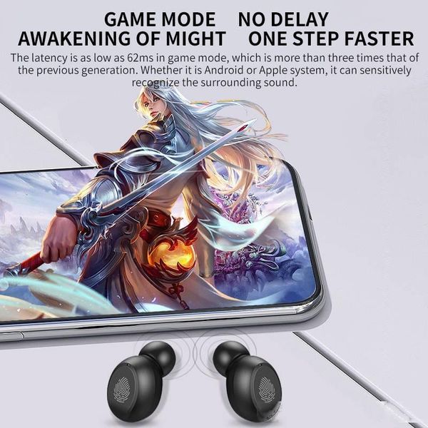 

tws bluetooth earphone 5.0 v8 touch control waterproof stereo headphone noise canceling gaming wireless earbuds led fashion sports headset