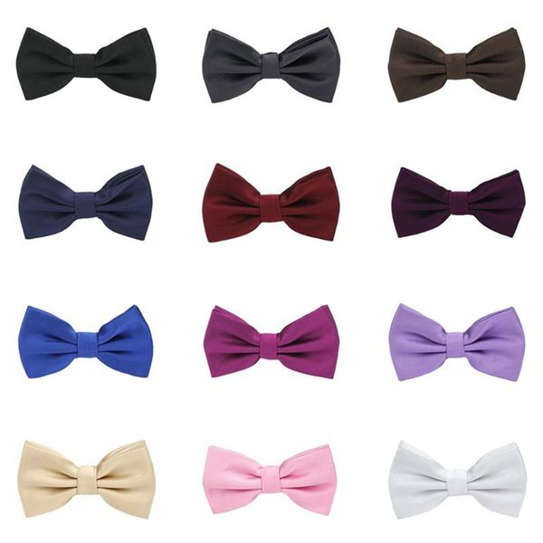 

men fashion tuxedo solid color stripe bow tie wedding adjustable formal bowtie, Black;gray