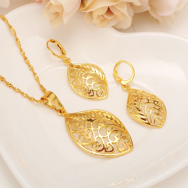 

bangrui мода лист устанавливает ожерелье серьги цвета золото африканской партия jewellery, арабская невеста свадьба / эфиопские ювелирные из, Silver