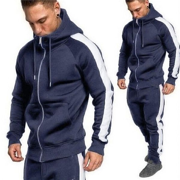 

2020ss men's hooded sweatshirt new spring and autumn tracksuit hoodie black blue burgundy hooded pullover men's jogging jacket men, Gray