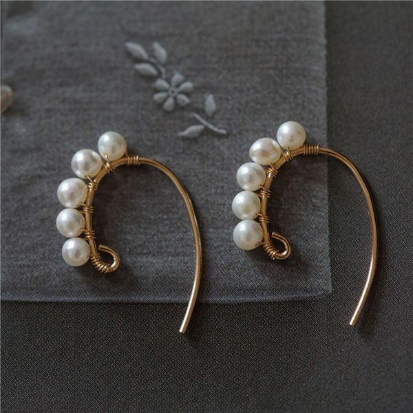 

pearl earrings handmade gold filled jewelry vintage charm brincos minimalist jewelry oorbellen pendientes earrings for women, Silver