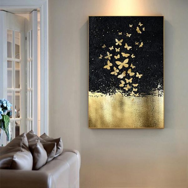 

5d diy diamond painting golden butterfly diamond mosaic cross stitch square/round home room decoration pictures