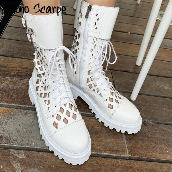 

из натуральной кожи черный белый панк сапоги выдалбливают пряжки кожи женские ботинки узелок ботильоны женские повседневный zapatos mujer, Black