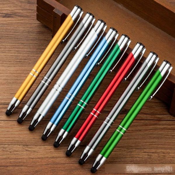 

new touch screen metal ballpoint pens creative korean pen office business school wedding stationery ing, Blue;orange