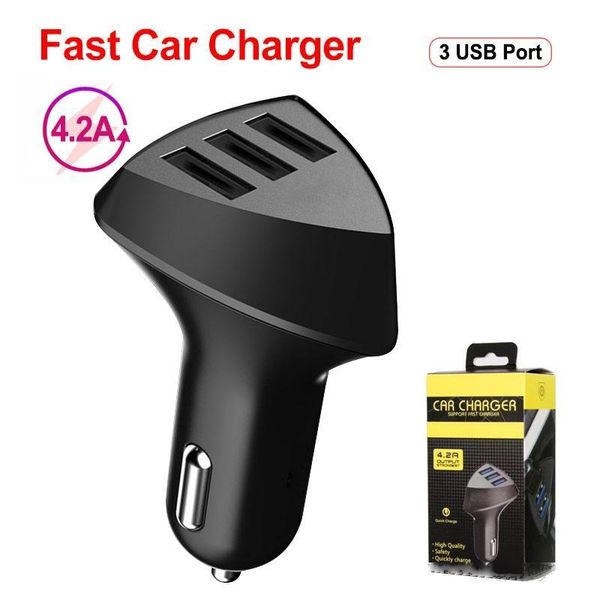 

alien 3 usb car charger 2.4a quick charge fast charging phone charger for iphone huawei samsung with retail box