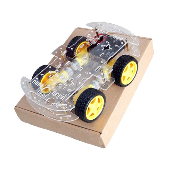 

4wd smart robot car chassis kit speed encoder transparent deck for