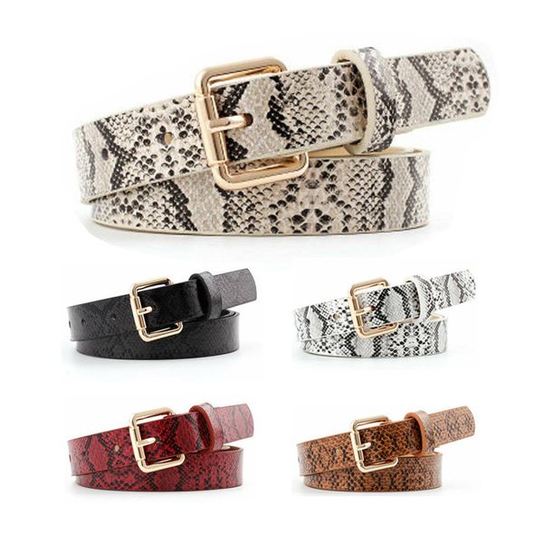 

new fashion women square metal buckle faux leather snakeskin stretch elastic band waist belt, Black;brown