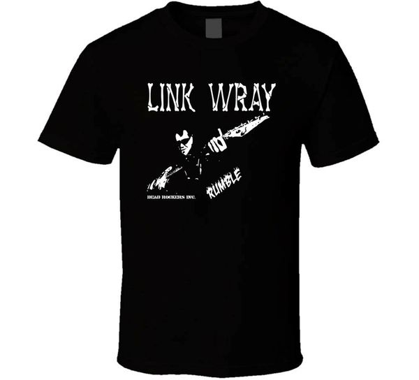 

link wray rumble retno guitar shirt black white tshirt men's harajuku funny tee shirt