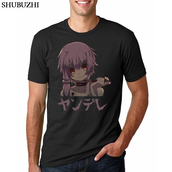 

нового дизайна мужские футболки аниме yandere mirai nikki с коротким рукавом 100% хлопок crew neck tshirt для взрослых tshirt