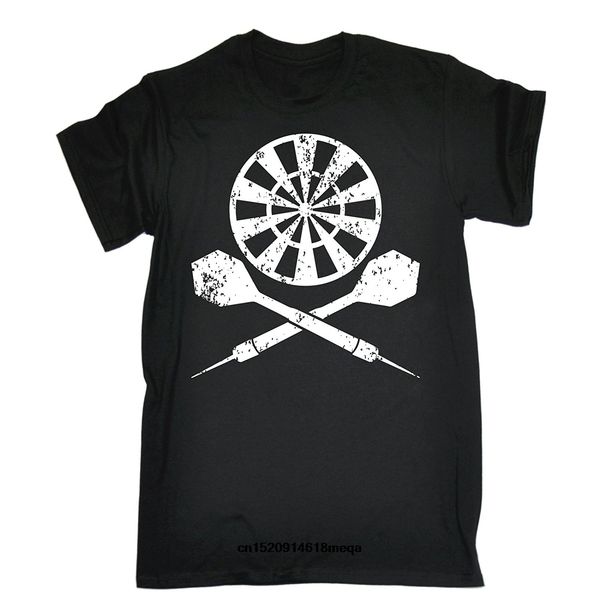 

t shirt men's darts board dart cross design loose fit t-shirt
