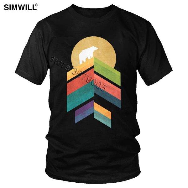 

high peak bear t shirt mens pure cotton fashion abstract t-shirts short sleeved o neck tshirt print oversized summer tees