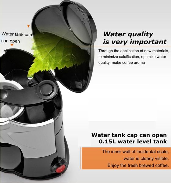 

JIQI Coffee Maker Drip Type Machine Semi-automatic Cafe Americano Espresso Cafe Household Cappuccino Latte Maker 220V 300W