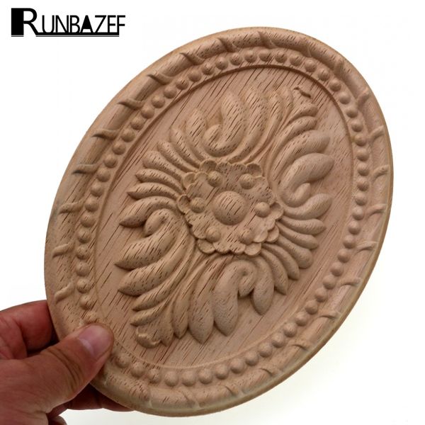 

decorative objects & figurines runbazef vintage home decor decoration accessories solid wood fittings oval white embryo carving applique cra