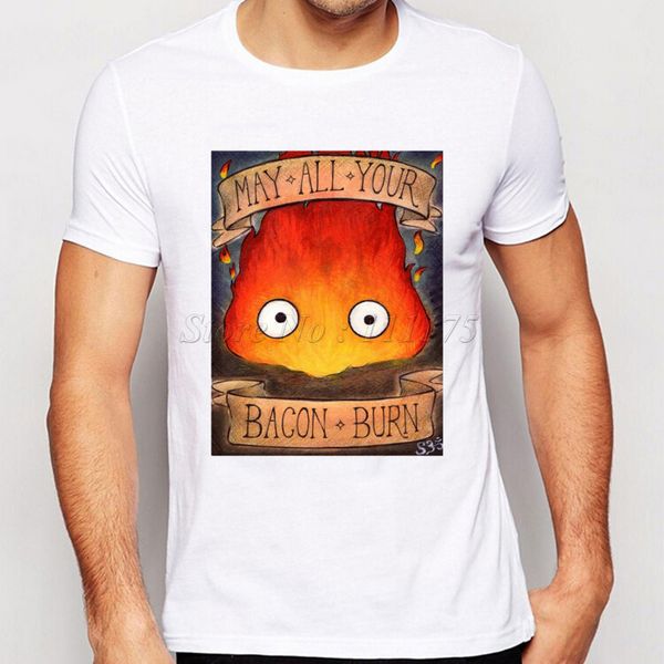 

2019 new arrivals men's fashion t shirt funny bacon burn printed