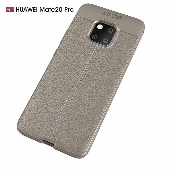 

litchi texture luxury leather pu silicone soft case for huawei mate 20 pro full cover shockproof bumper case
