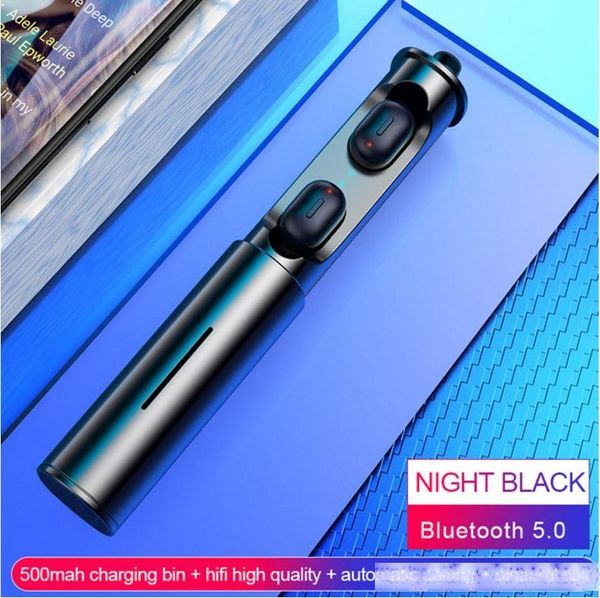 

new mini t1 tws v5.0 bluetooth earphone 3d true wireless stereo earbuds with mic portable hifi deep bass sound cordless dual headset (retail