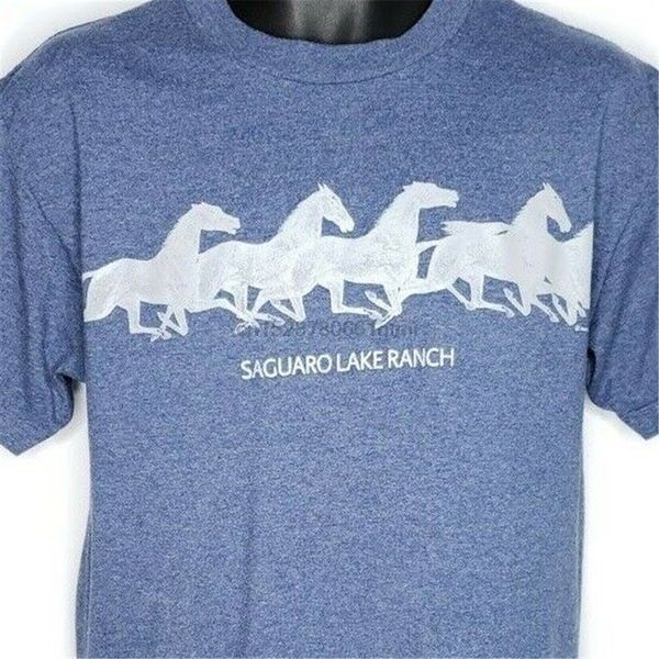 

saguaro lake ranch t shirt vintage 90s horses equine made in usa size medium big tall tee shirt