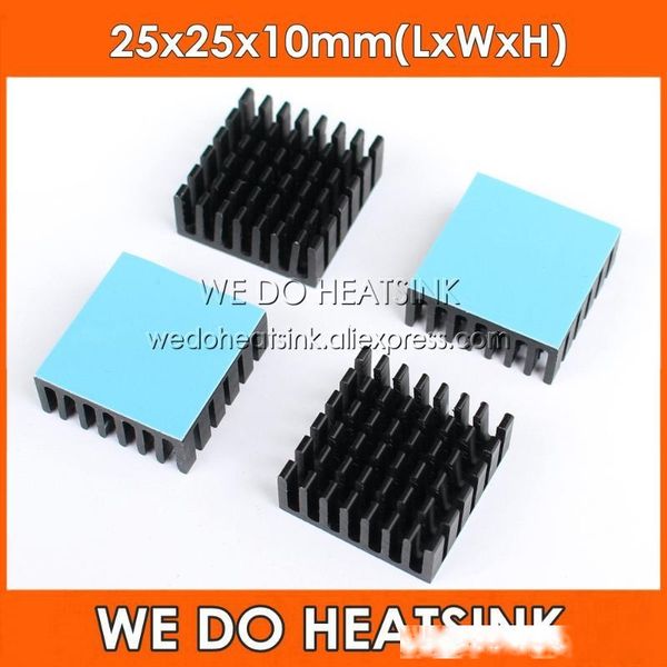

we do heatsink black anodized 25x25x10mm cooler with thermal pad, heatsink for ic packages,bga,pga,qfp,lcc