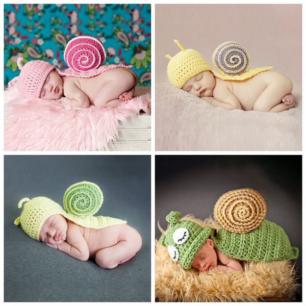

caps & hats lovely cartoon animal little snail handmade hat baby boys girls studio pography clothing wool knitting, Yellow
