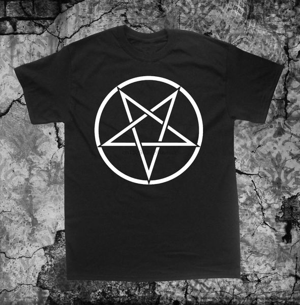

inverted pentacle shirt baphomet pentagram satanic occult gothic cross leviathan short sleeve o-neck cotton t shirt