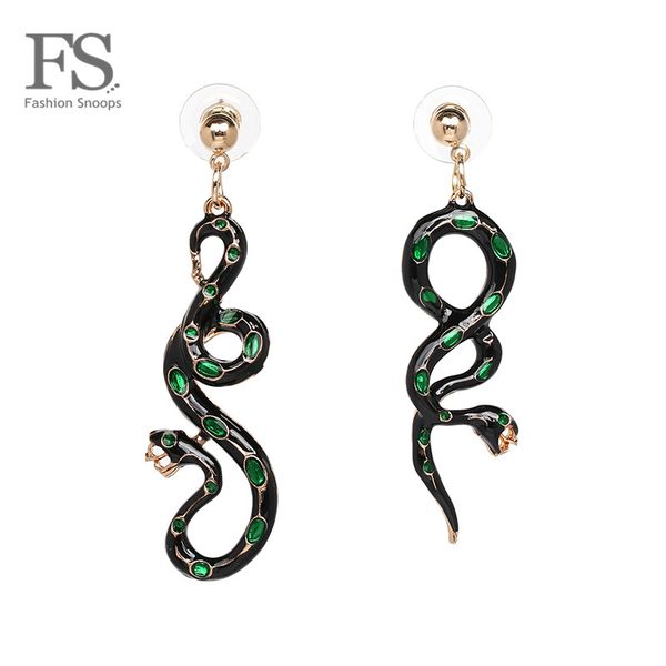 

fashionsnoops snake shaped drop dangle earrings for women charm party gift fashion vintage earring resin shiny jewelry bijoux, Silver