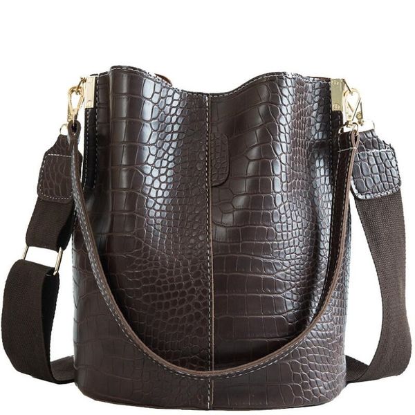 

new alligator pattern crossbody bag for women shoulder bag brand designer women bags luxury pu leather bucket handbag