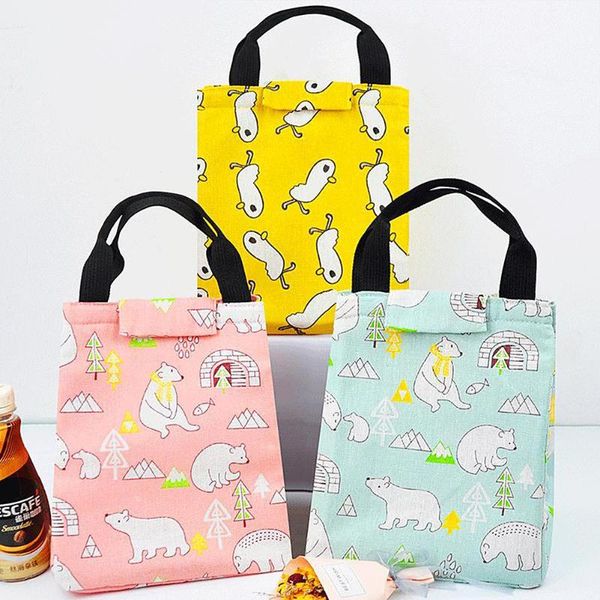 

portable lunch bag cartoon pattern thermal insulated lunch bag tote cooler storage bags container pouch picnic storage
