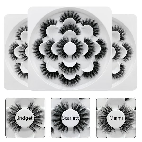 

7 pairs of 3d mink eyelashes handmade natural thick eyelashes extended eyelash