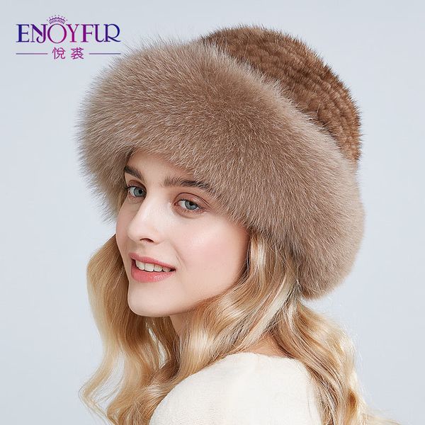 

beanie/skull caps autumn and winter fashion korean casual wild basin hat mink turn over warm ear protection fur, Blue;gray
