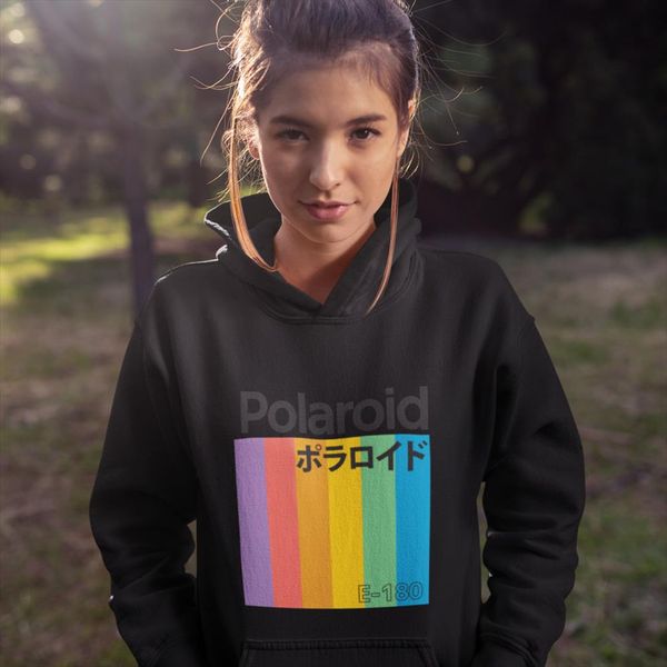 

japanese hip hop fashion hoodie polaroid japanese hoodies long sleeve sweet hoodies women cotton oversized blue pullover hoodie, Black