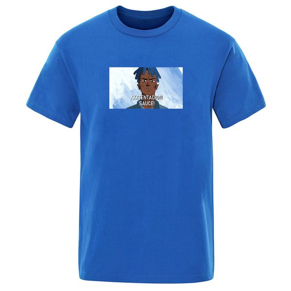 

men hip hop cartoon xxxtentacion sauce man 2020 summer solid color t-shirts fashion 100% cotton crew neck homme short sleeve