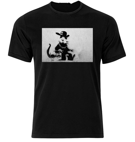 

rap rat banksy - graphic cotton t shirt short & long sleeve wholesale tee shirt