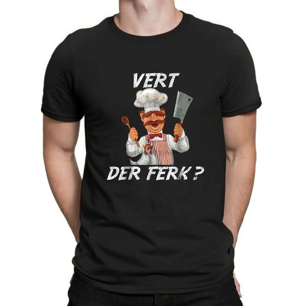 

swedish funny chef chicken vert der ferk vintage mens t shirt fast shipping tee