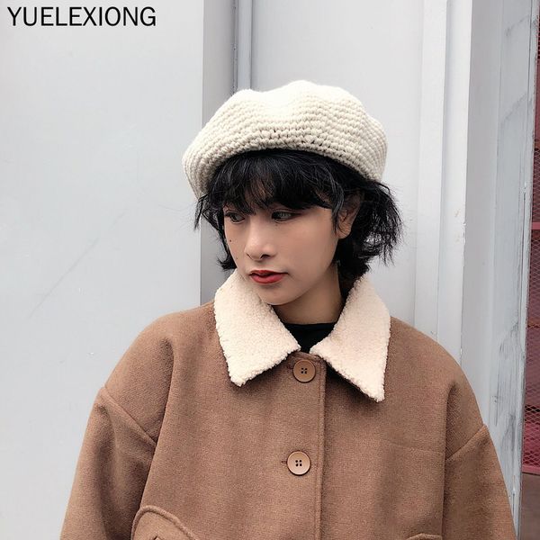 

berets fashion arrival thick women temperament beret hat 7 colors available simple fresh vintage elegant wild trend warm, Blue;gray