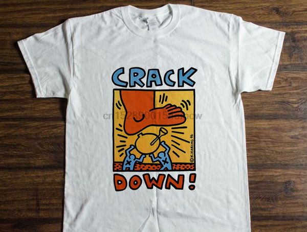 

heavy cotton t shirt keith haring crack down size s - 2xl fashion tshirt hipster cool
