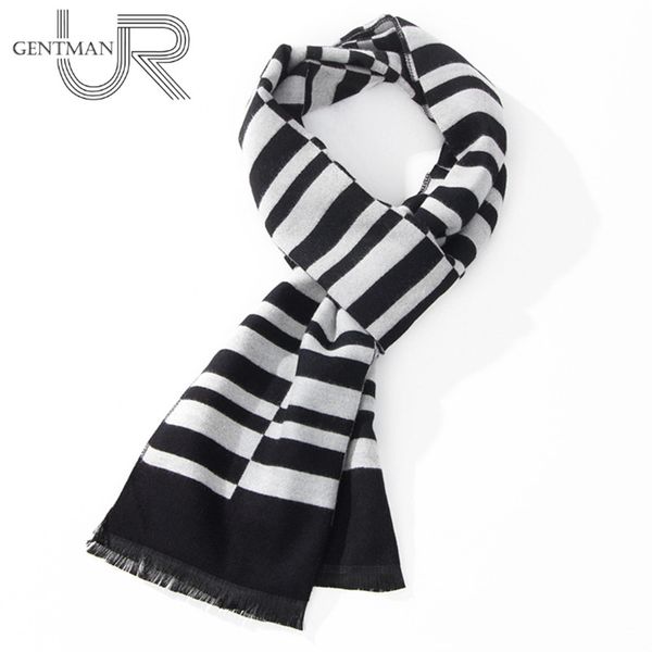 

new casual cashmere scarf men fashion simple color striped business scarves 30cm*180cm winter warm smooth men scarf, Blue;gray