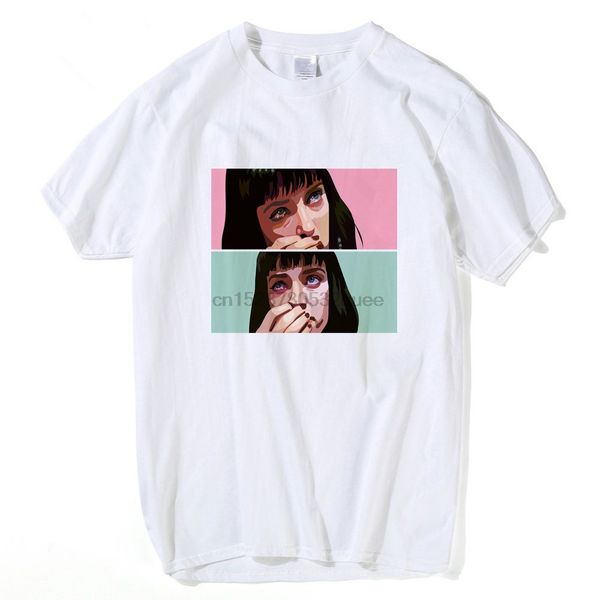 

movie pulp fiction t shirt men uma thurman mia wallace quentin tarantino tees short sleeve clothing 3xl