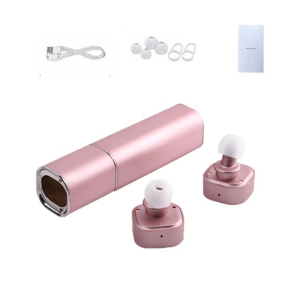 

mini tws k2 twins wireless bluetooth headphone v4.1 stereo headset lipstick-sized in-ear earphones earbuds with charge box
