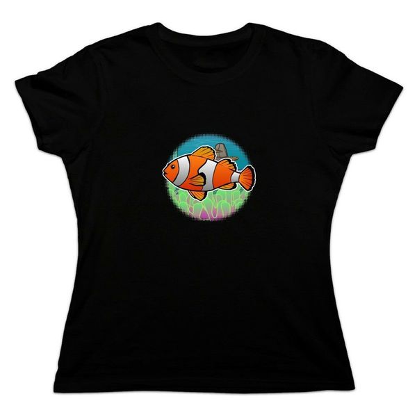 

clown fish в ocean reef coral anemone женщин новизна футболка harajuku tee shirt