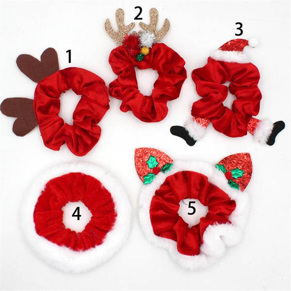 

christmas women scrunchies hair tie elastic hair ring designer ponytail holder stretchy girls scrunchy large intestine hairbands f91201, Slivery;white