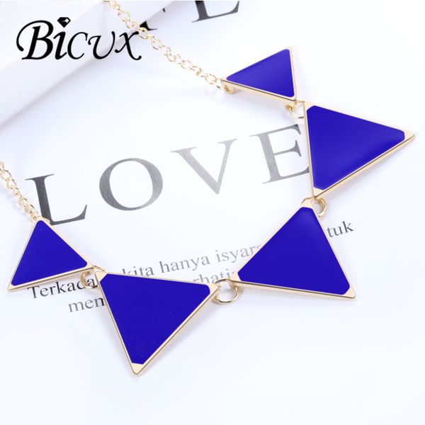 

bicux fashion vintage pendant necklaces 2020 for women statement geometric triangle alloy party link chain necklace punk jewelry, Silver