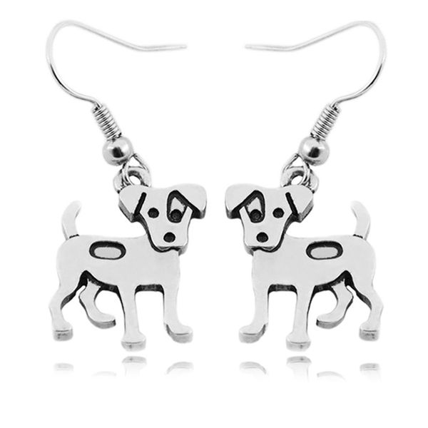 

vintage silver color jack russell terrier brincos boho dog love long earrings pendientes mujer jewelry gifts for women bijoux
