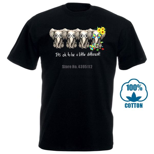 

elephant autism it's ok to be a little different black t shirt men m 3xl