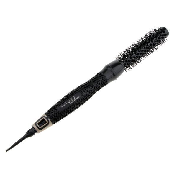 

professional ceramic round barrel hair brush for blow drying & straightening thermal radial for long or thick hair 6 sizes, Silver