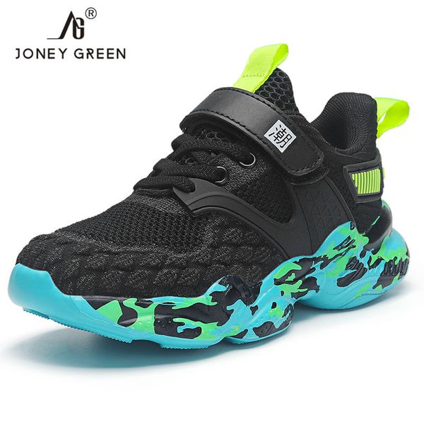 

children shoes casual kids sneakers boys girls outdoor mesh sports running trainers child graffiti breathable thick sole shoes, Black