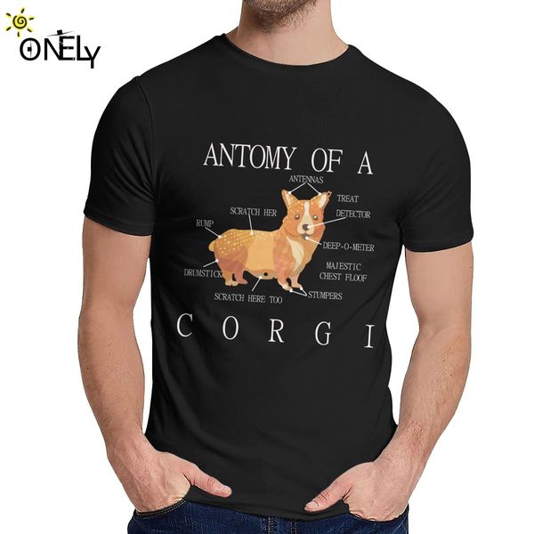 

soft anatomy of a corgi cute t shirt summer leisure classic round neck camiseta