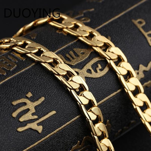 

duoying 2020 new gold chain men's copper twisted necklace thick single chain men, Silver
