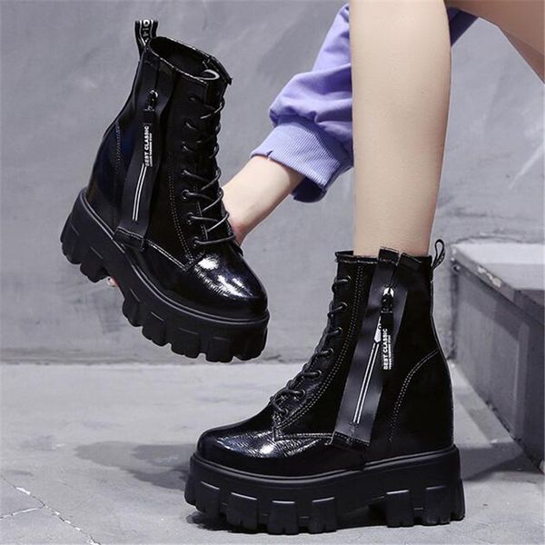 

boots woman platform black white ankle winter velvet warm chunky sneakers