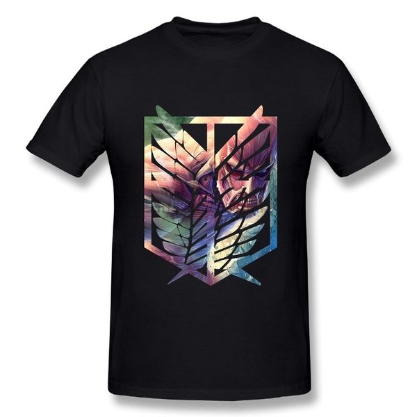 

men's cotton attack on titan t shirt black